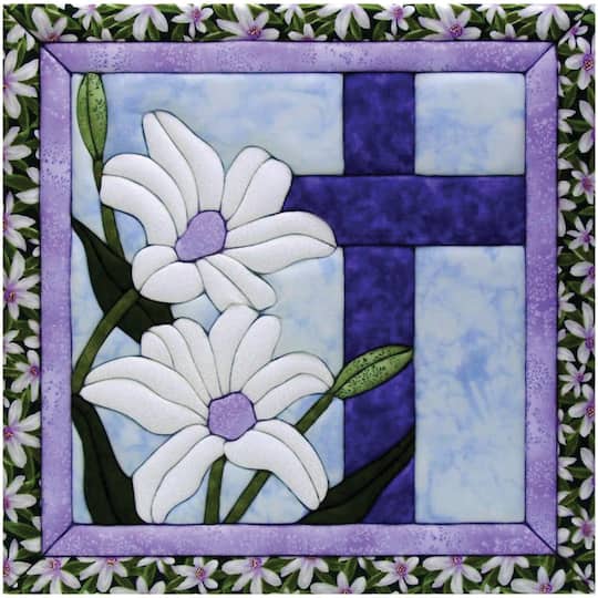 Quilt Magic® Lilies and the Cross No Sew Wall Hanging Kit Michaels